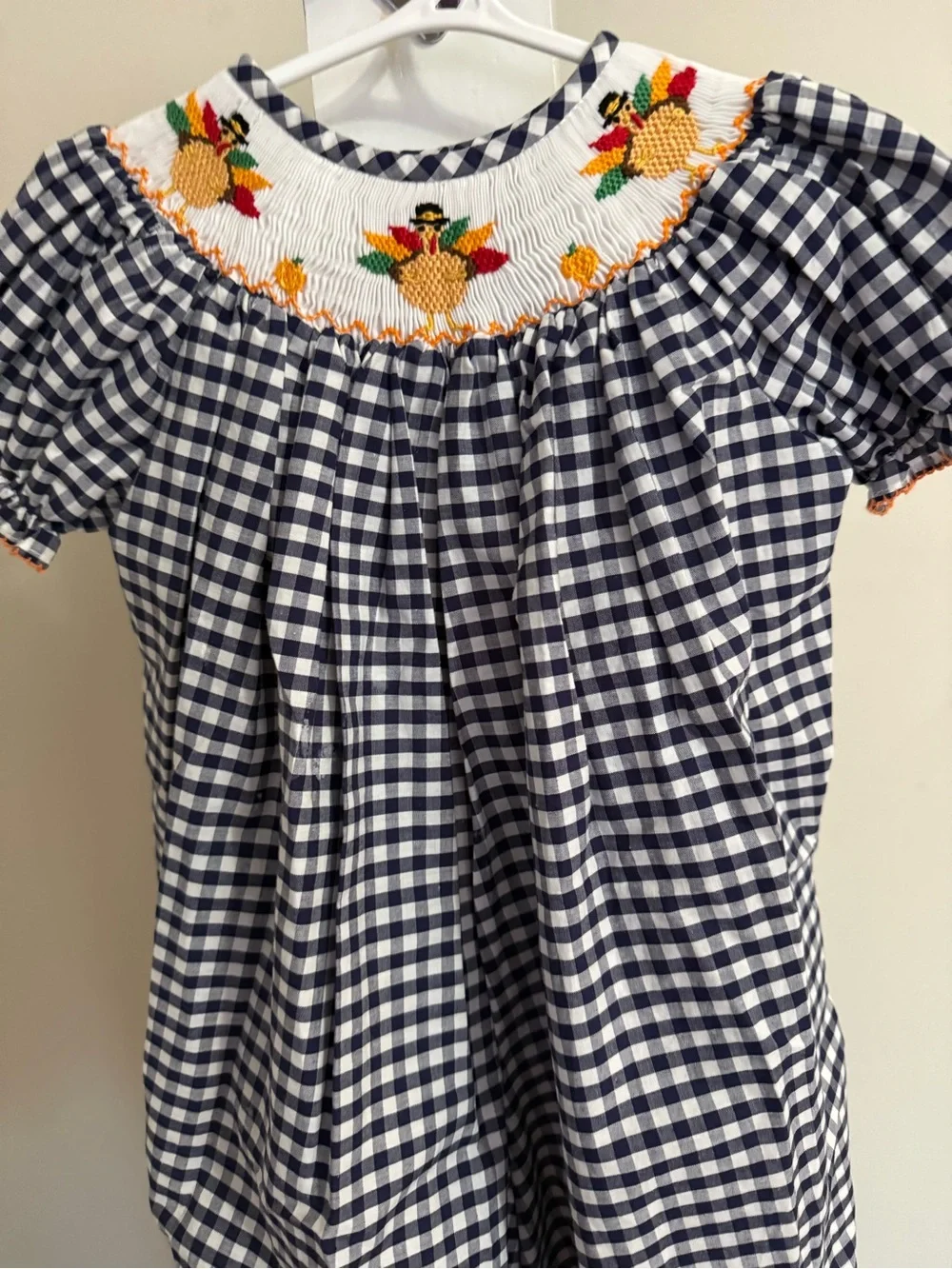 New Classic Whimsy Smocked Thanksgiving Romper